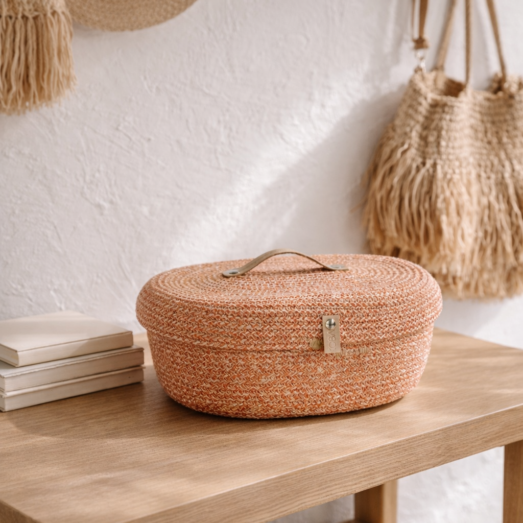aufbewahrung für deckel Ovale mit Uni boho melé – KOBA handmade in Belgium Farbe:Grau Ahomiwow Medaillenhalter, Metallrahmen, Aufbewahrung, Audi AHK Aufbewahrungstasche Kugelkopf