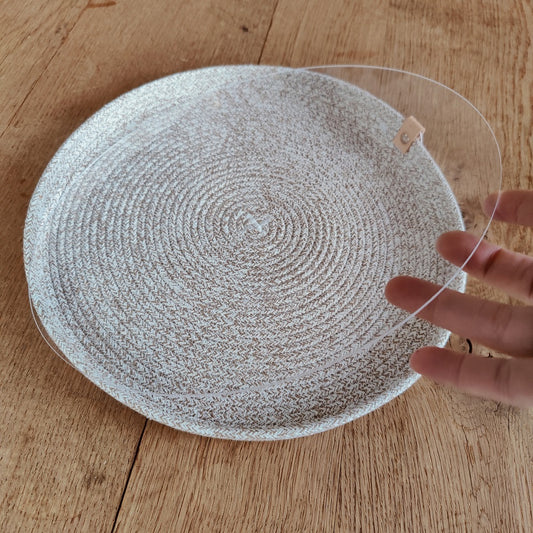 Schutzglas aus Plexiglas, Durchmesser 34 cm, passend für einen niedrigen und großen Teller