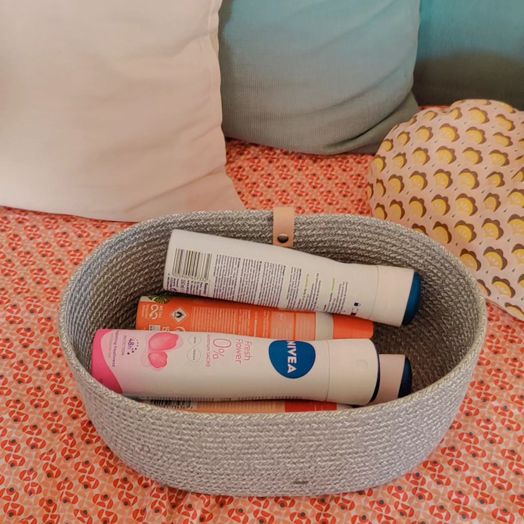 Lidded Oval Storage UNI Pastel Grey