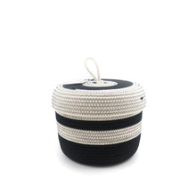 Load image into Gallery viewer, Lidded Basket Black &amp; White