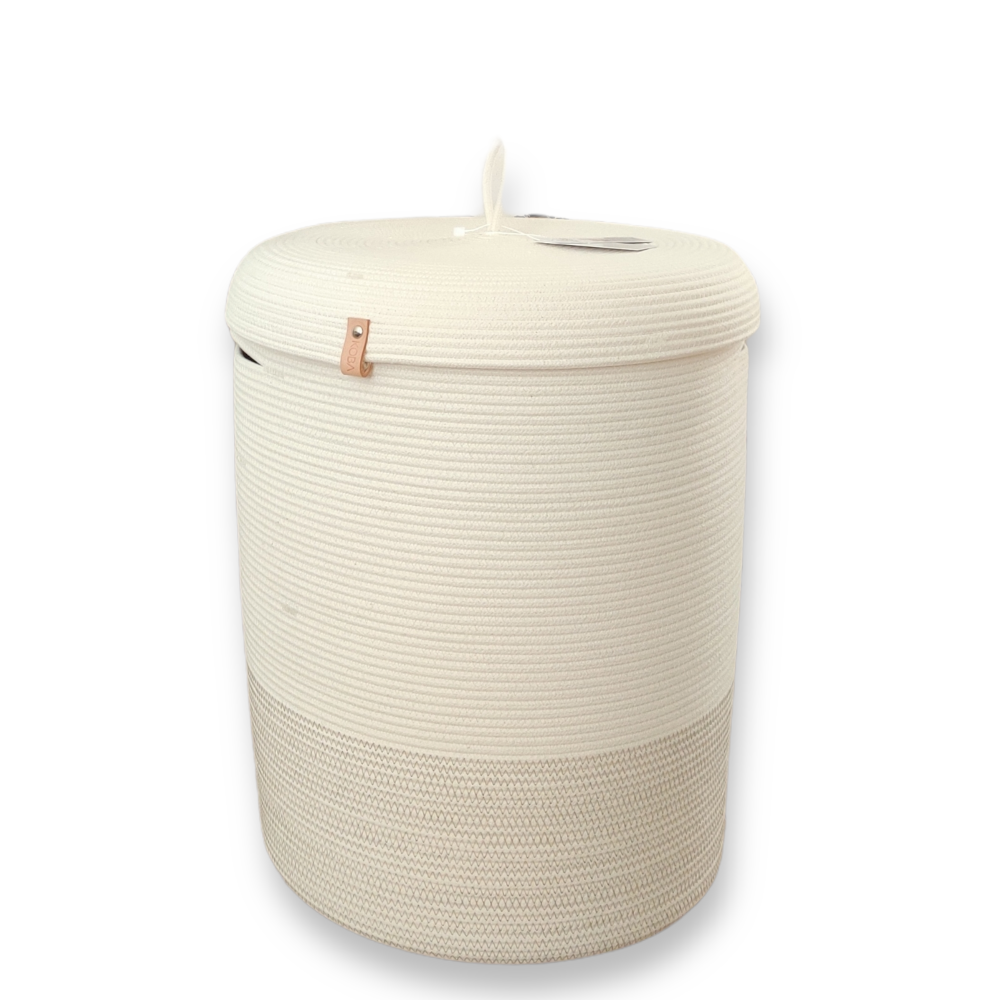 Panier à Linge Ecru Boho