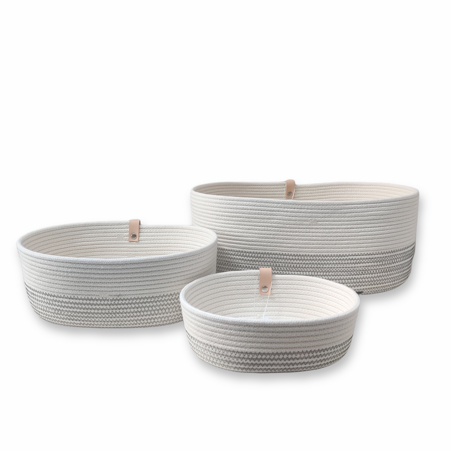 Rangement ovale Ecru Gris