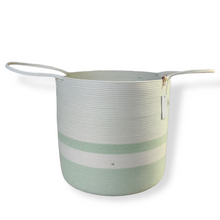 Laden Sie das Bild in den Galerie-Viewer, Aufbewahrungskorb High Mint melé & weiß