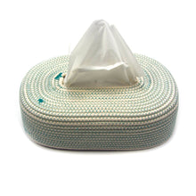 Laden Sie das Bild in den Galerie-Viewer, Taschentuchbox Ecru Türkis