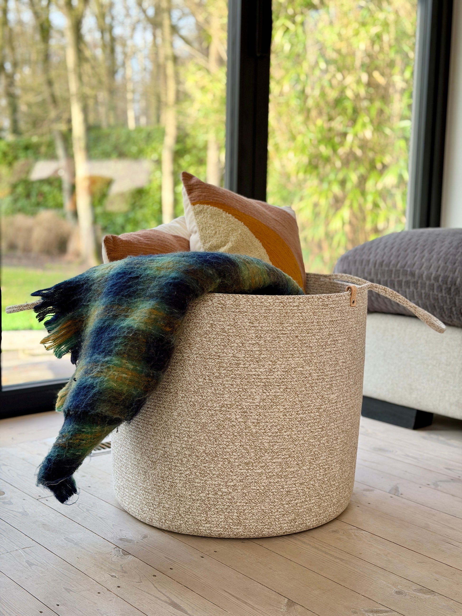 Aufbewahrungskorb High UNI Soft meliert – KOBA handmade in Belgium