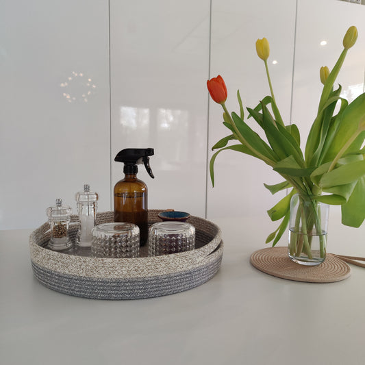 Tablett Bicolor Pastellgrau