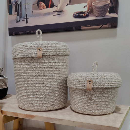 Deckelkorb Uni Soft Boho