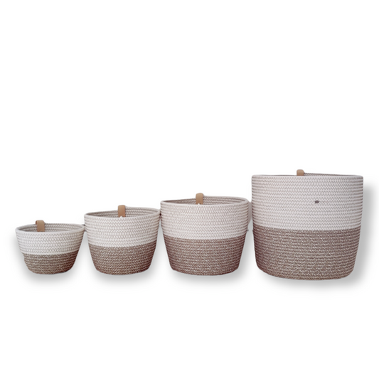 Planter Boho melé & White
