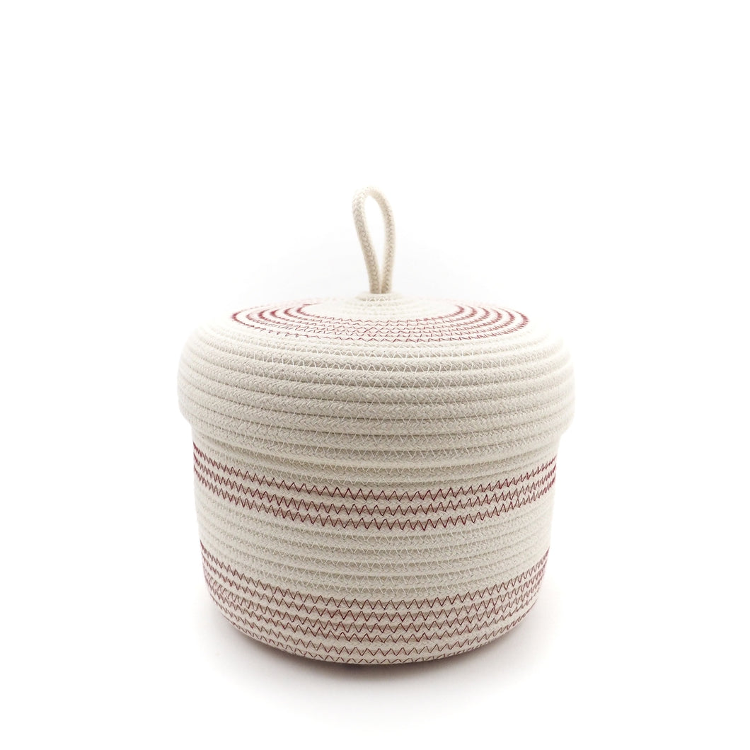 Lidded Basket Bordeaux