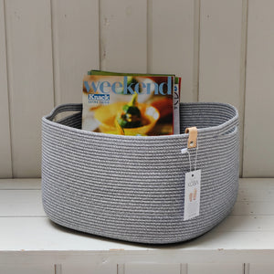 Magazine Basket Uni Pastel Grey