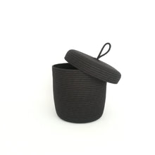 Load image into Gallery viewer, Lidded Basket Black