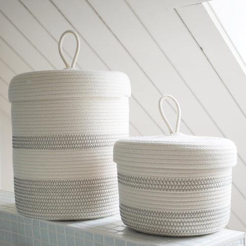 Lidded Basket Grey