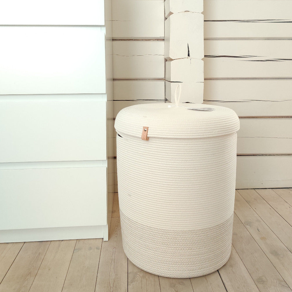 Wäschekorb Ecru Boho – KOBA handmade in Belgium