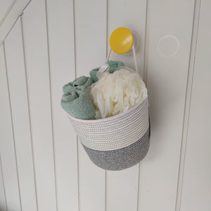 Wall Basket Pastel Grey & White