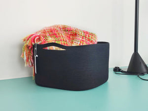 Magazine Basket Black Rope