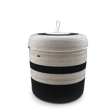 Load image into Gallery viewer, Lidded Basket Black &amp; White