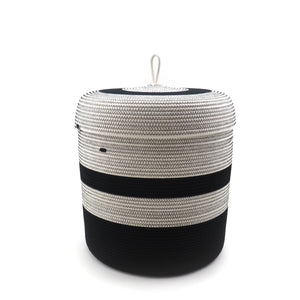 Lidded Basket Black & White