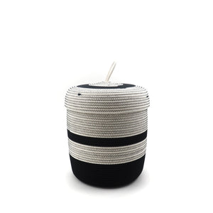 Lidded Basket Black & White