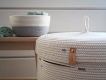 Load image into Gallery viewer, Laundry Basket Pastel Grey &amp; White