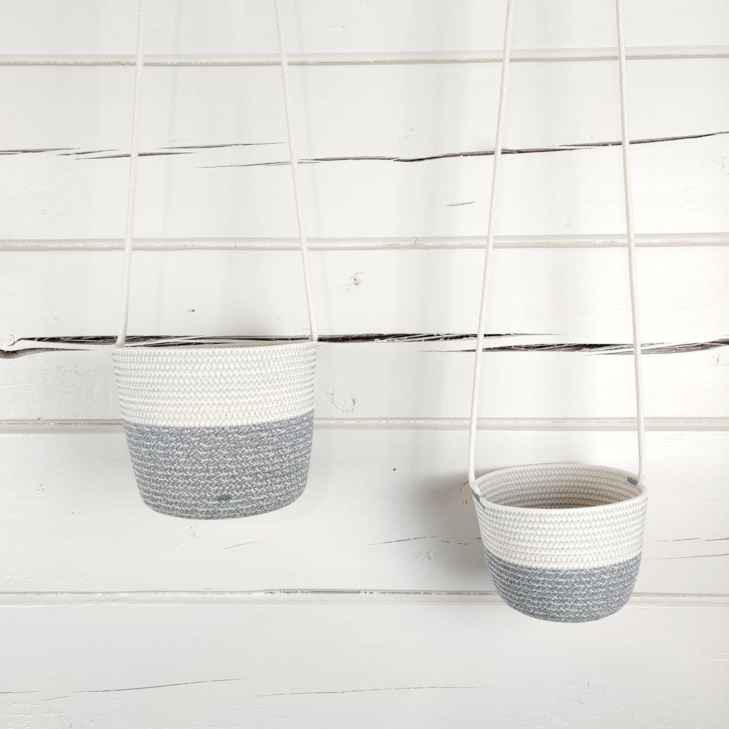 Hanging planters Pastel Grey & White