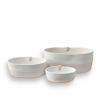 Ovale Aufbewahrung Ecru Ocker