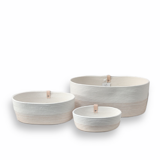 Ovale Aufbewahrung Ecru Ocker