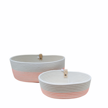 Charger l&#39;image dans la galerie, Rangement ovale Ecru Orange fluo