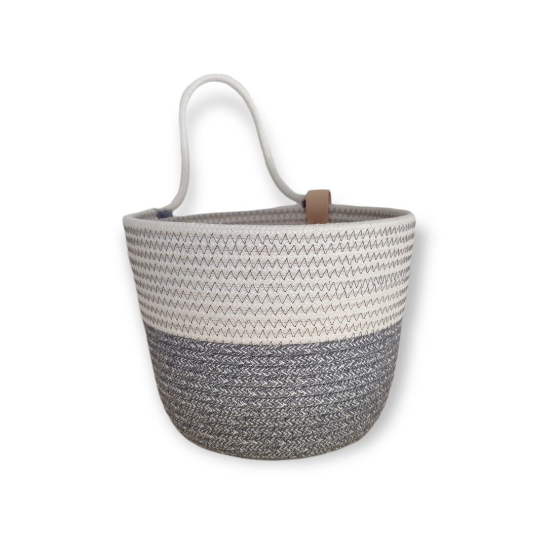 Wall Basket Pastel Grey & White