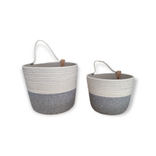 Load image into Gallery viewer, Wall Basket Pastel Grey &amp; White