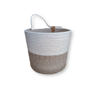 Wall Basket Boho Melé & White