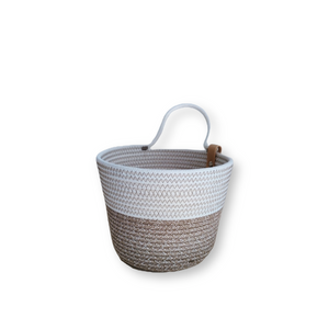 Wall Basket Boho Melé & White