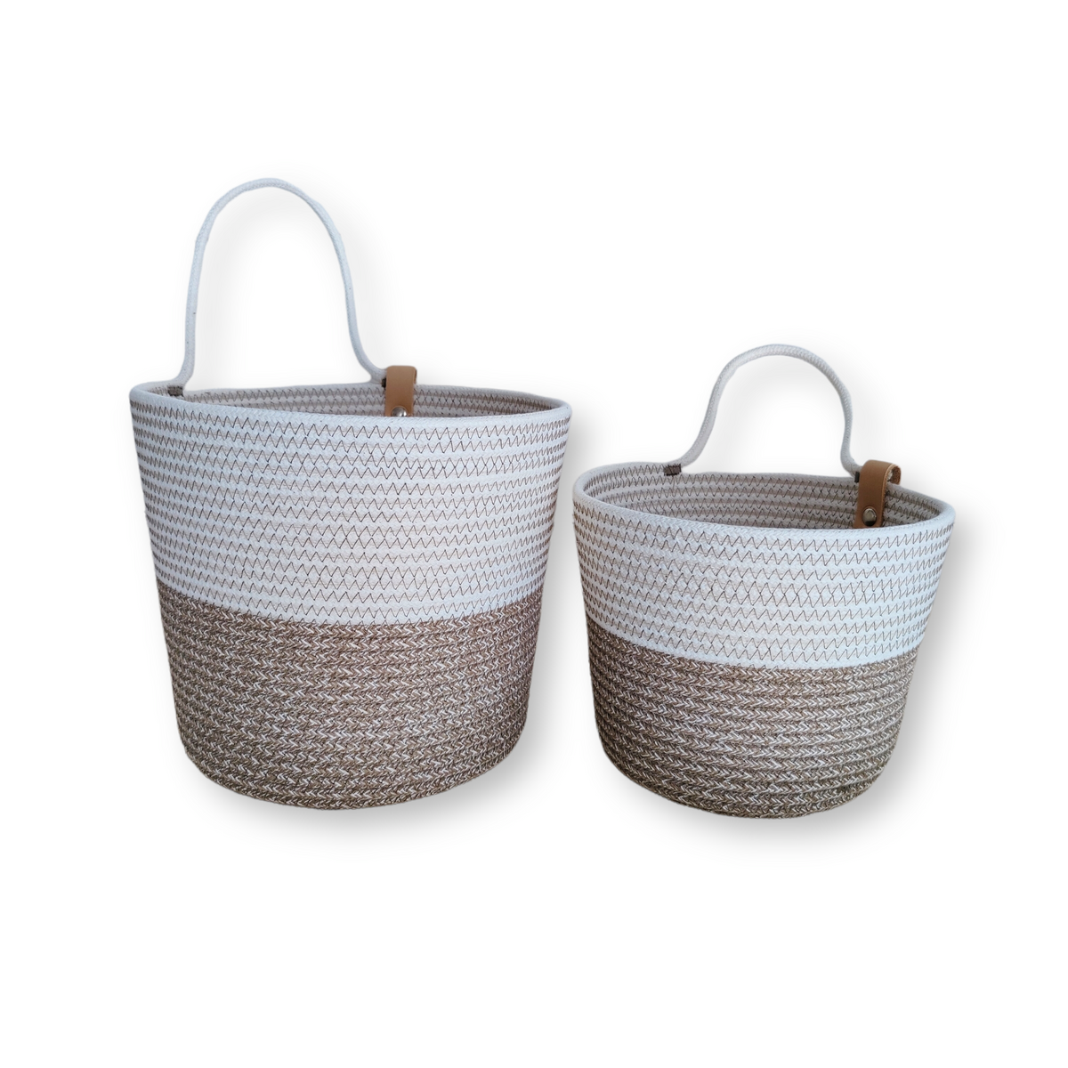 Wandkorb Boho Melé & Weiß – KOBA handmade in Belgium