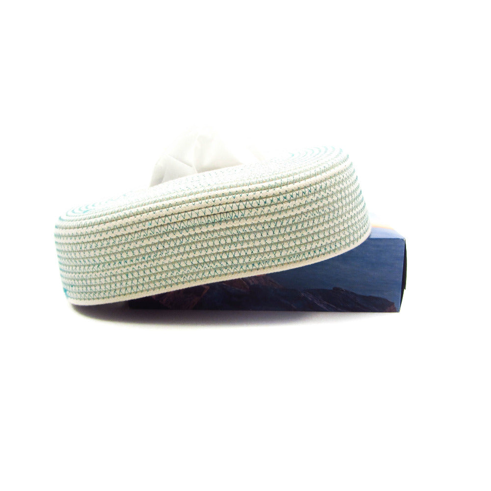 Boîte à Mouchoirs Ecru Turquoise 