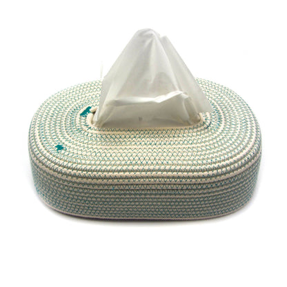 Boîte à Mouchoirs Ecru Turquoise 