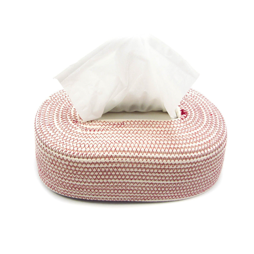 Boîte à Mouchoirs Ecru Bordeaux